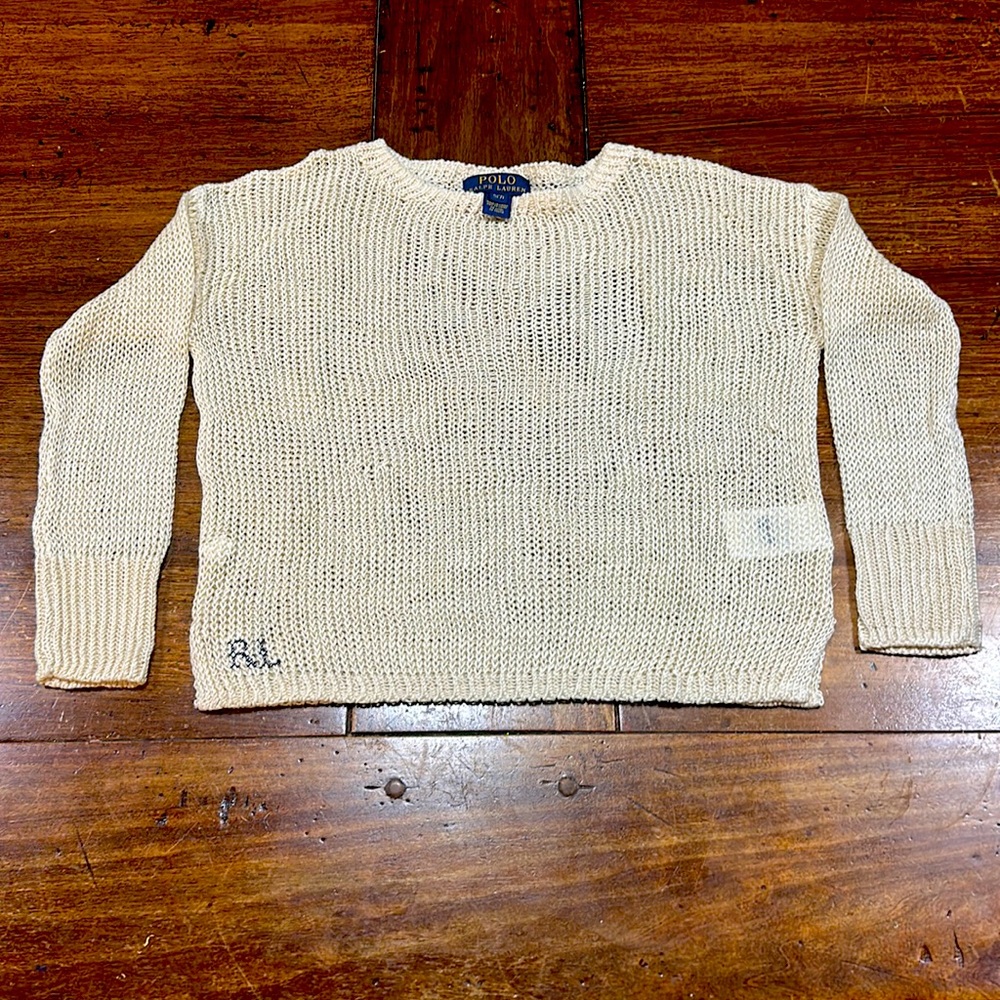 Polo Ralph Lauren see through beige girl’s sweater size 7
